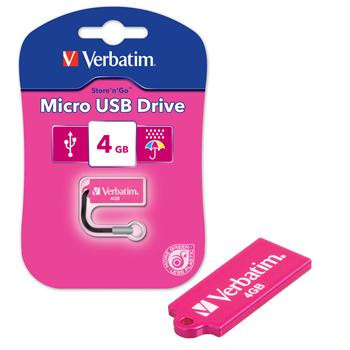 Verbatim USB key MEM-Drive 4GB Store 'N' Go Micro Pink