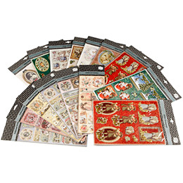 Decoupage- og 3D stickers - STORKØB, 12,5x30 cm, 60 ass. ark