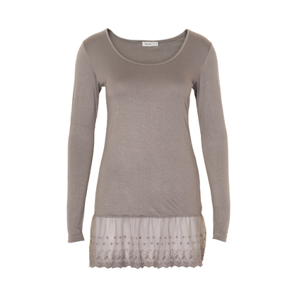 KAFFE MAJ L/S TEE W/ LACE 52009