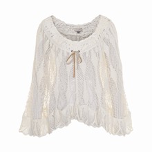 CREAM ROMANCE LACE PONCHO 62356