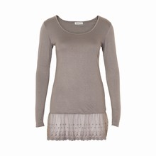 KAFFE MAJ L/S TEE W/ LACE 52009