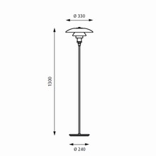 PH 3½-2½ Gulvlampe Glasskærme