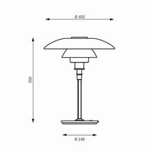 PH 4½-3½ Bordlampe Glasskærme