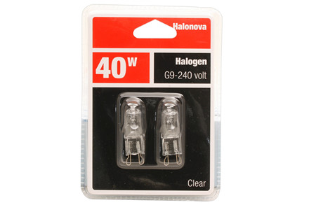 2-PAK KLAR HALOGEN G9 40W 240V