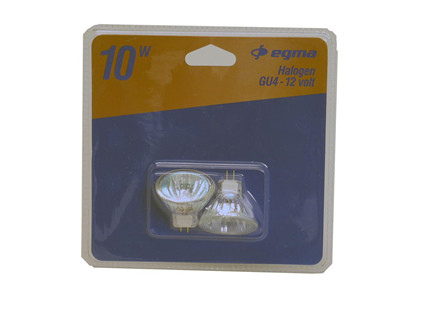 2-PAK HALOGEN GU4 10W 35MM--