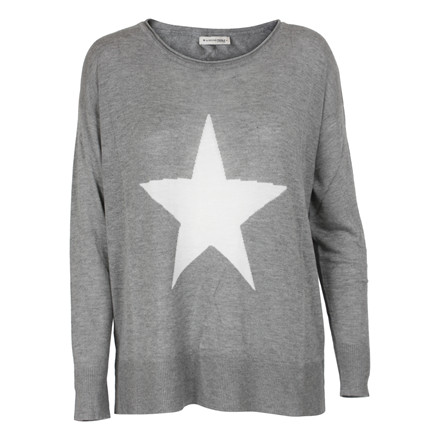 SECOND FEMALE BLUSE - STAR KNIT GRÅ