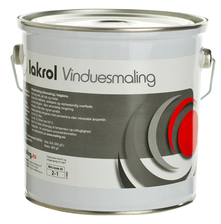 Lakrol Alkyd Vinduesmaling, Hvid, 2,5 ltr