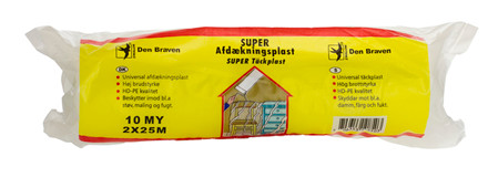 Afdækningsplast 10 my. 2*25 mtr