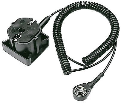 Jordingsstik (Schuko) med 2,4m spiralledning og 10mm trykknap