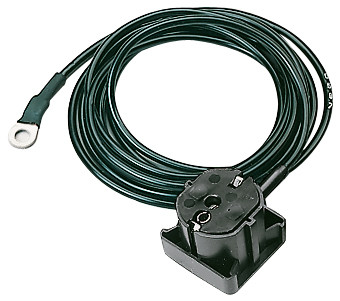 Jordingsstik (Schuko) med 2m glat ledning og 4mm ringkabelsko