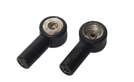 Isoleret bananstik-adapter 10mm/3mm trykknap og bananbøsning