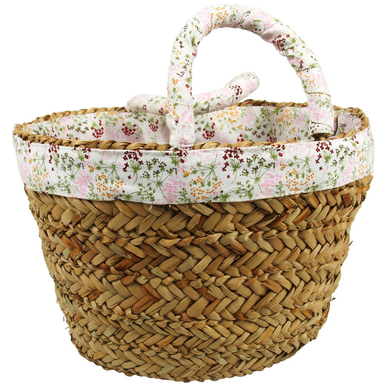 Francini flet kurv med blomsterkant - medium