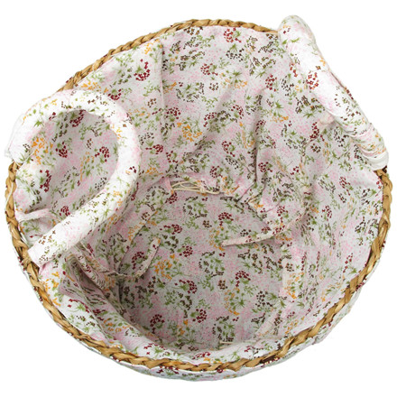 Francini flet kurv med blomsterkant - medium