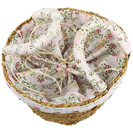Francini flet kurv med blomsterkant - small