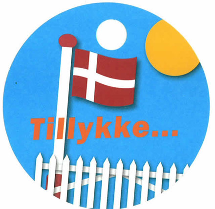 Rundt kort med flag