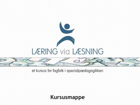 Mappeforside til kursusmateriale. Logo samt designlinie til undervisningsmateriale - Læring via Læsning. Aase Holmgaard, Psykolog Centret Viborg