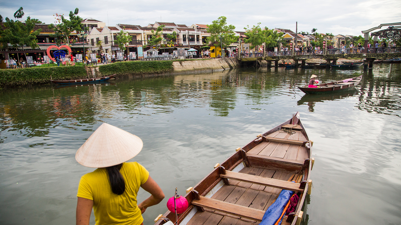 Sejlads i flod i Hoi An.