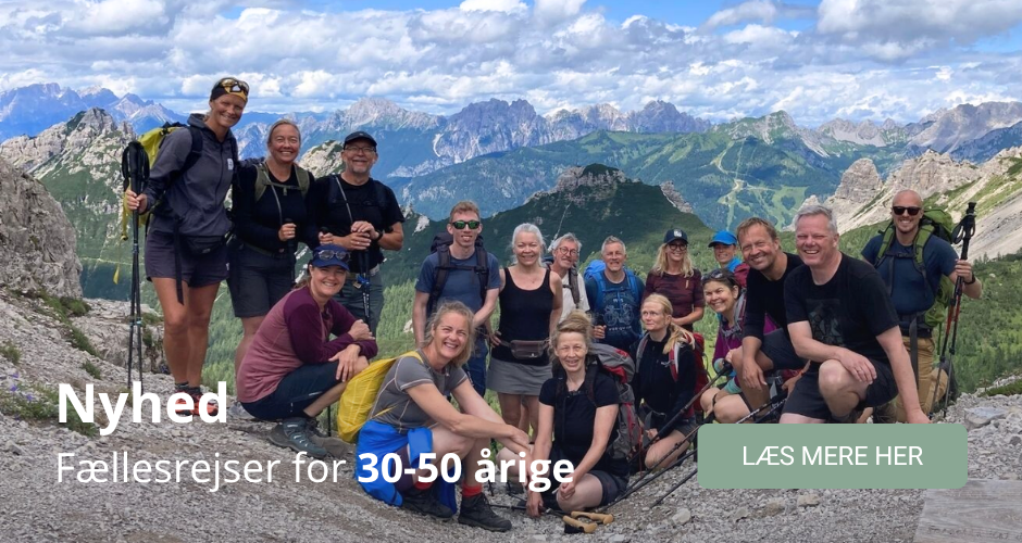 Fællesrejser for 30-50 årige