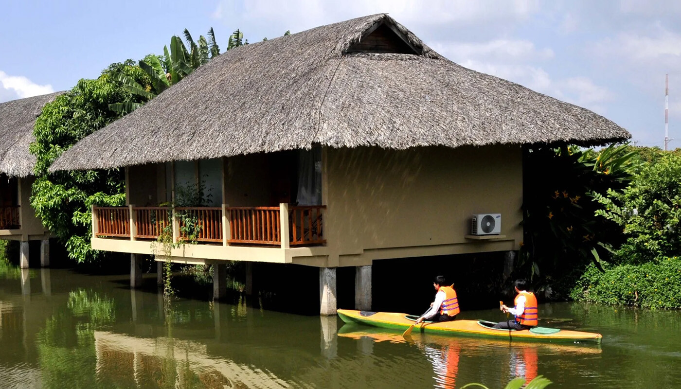 Kajak på Mekong Floden