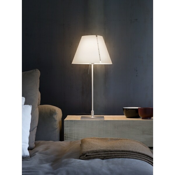 Costanza Table Lamp Aluminium With Mistic White Luceplan Costanza Table Lamp Aluminium With, Luceplan Costanza Table Lamp