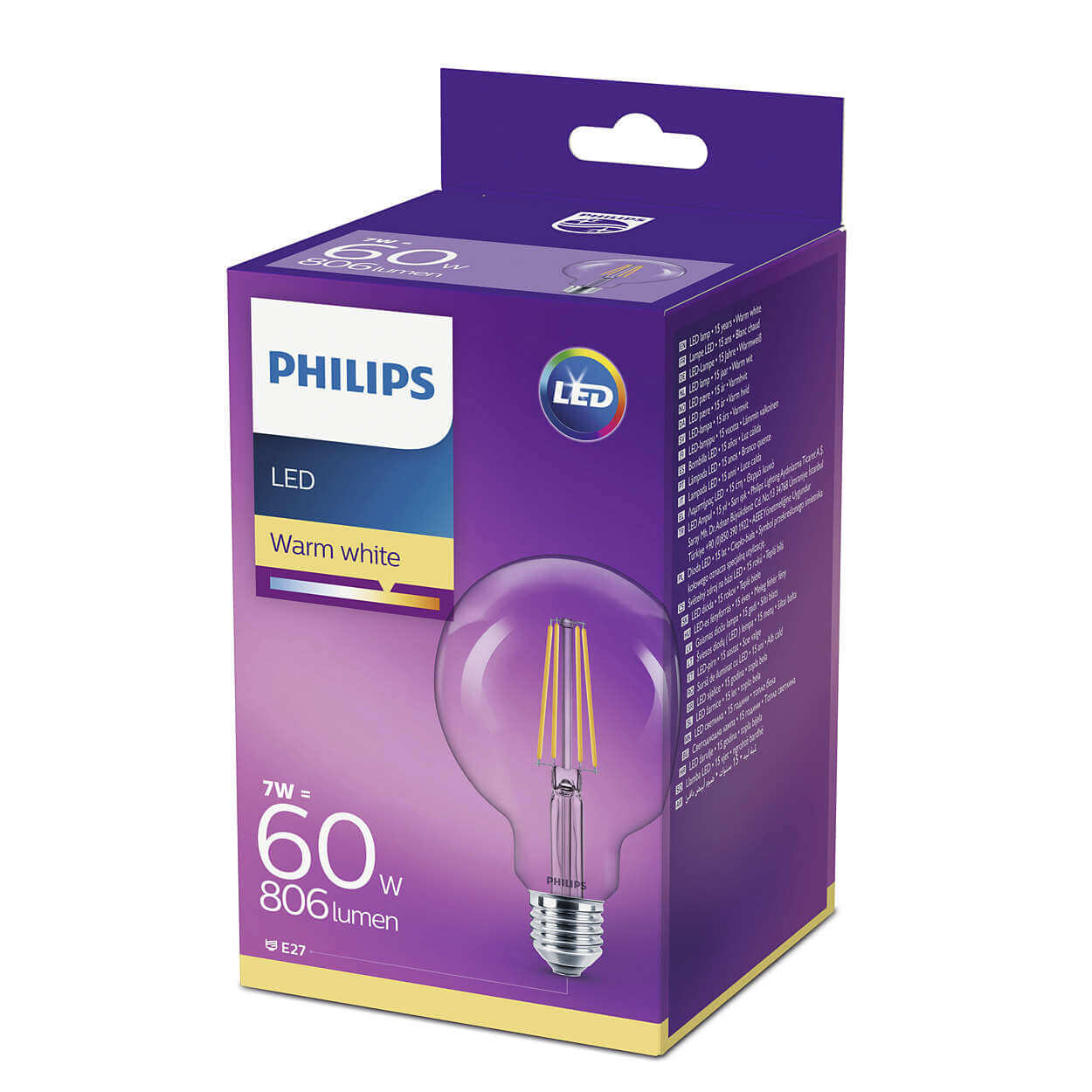 Ontvangende machine Discriminerend stoom Bulb LED 7W (806lm) Filament Globe Ø93 E27 - Philips - Buy online