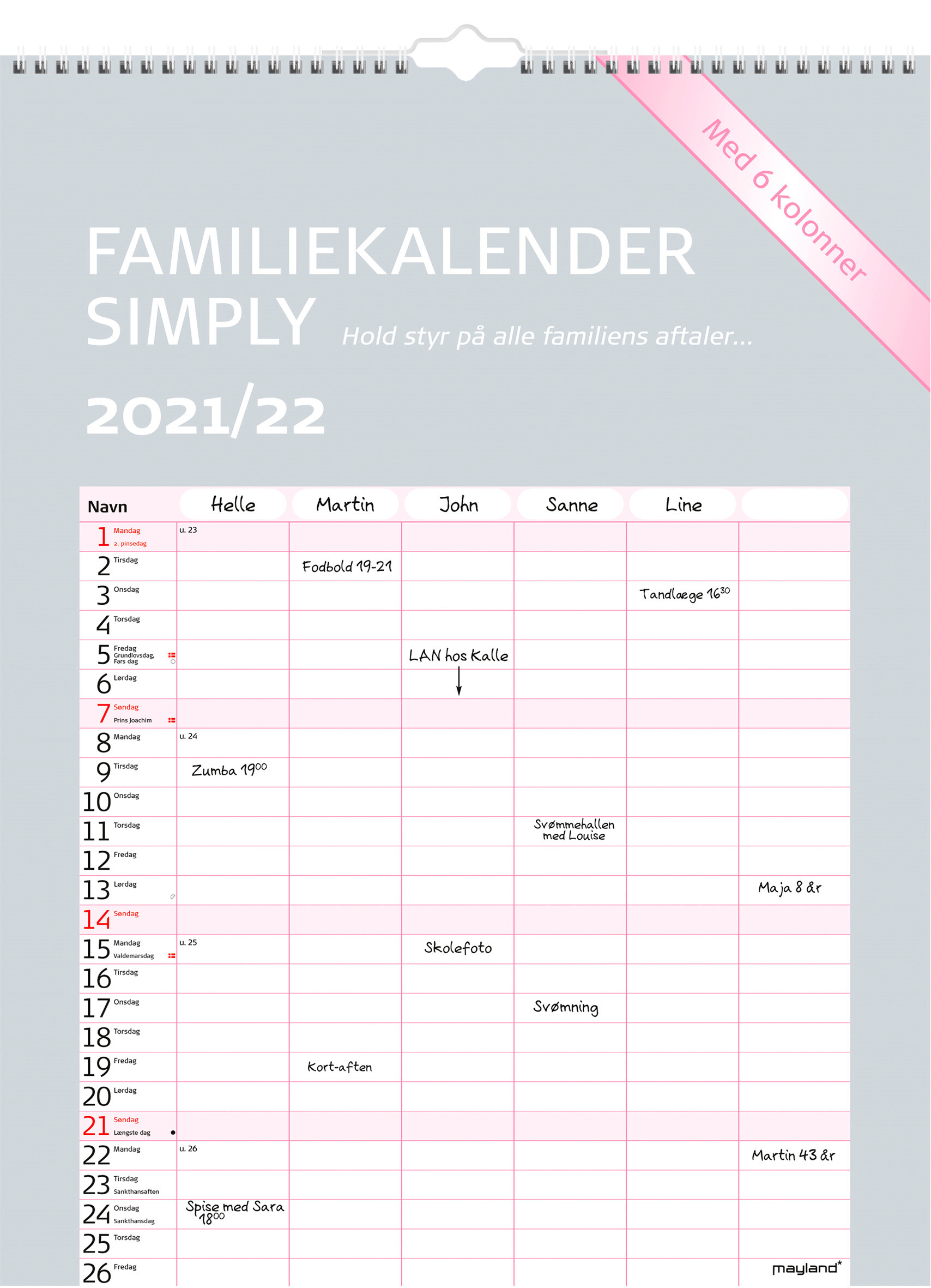 Familiekalender fra Mayland » Køb billigt online