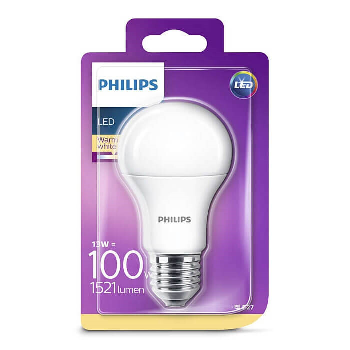 simply physically temporary Bulb LED 13W Plastic (1521lm) E27 - Philips - Buy online