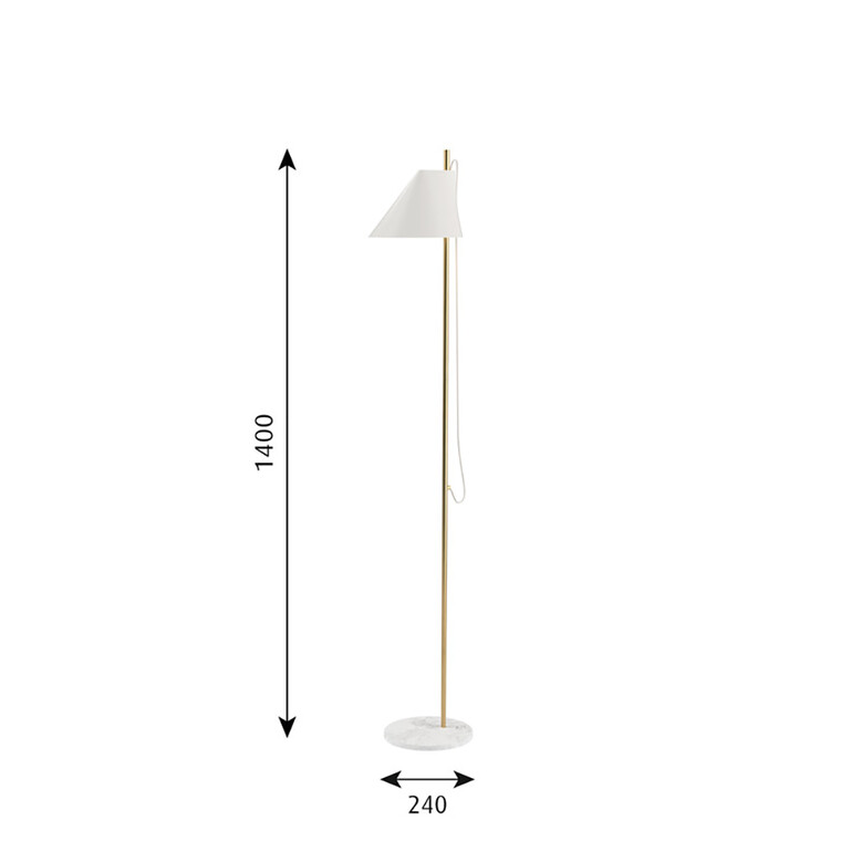 Yuh Floor Lamp White Brass Louis Poulsen Yuh Floor Lamp White Brass Louis, Yuh Floor Lamp