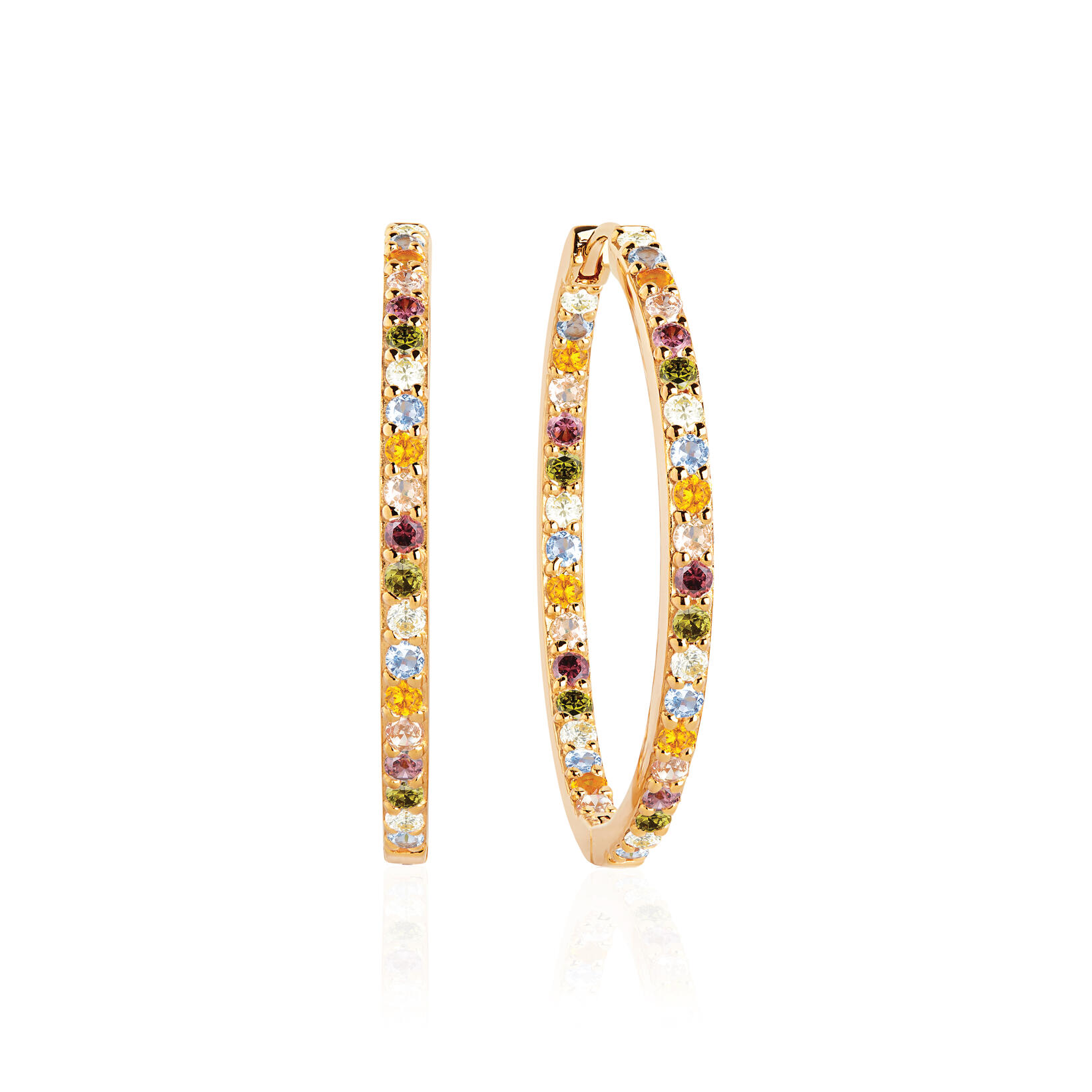 Sif Jakobs Jewellery Orecchini SJ-E338-CZ – Cerchio In Argento Rodiato Con Zirconi Bianchi, Ø 14mm