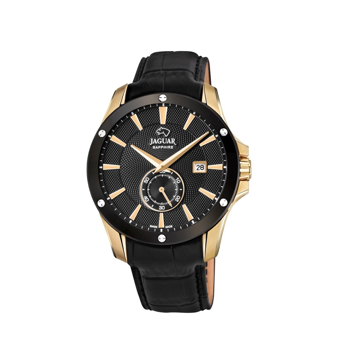 JAGUAR J691/2 – Orologio Analogico Uomo – Nero Con Datario – Cinturino In Pelle