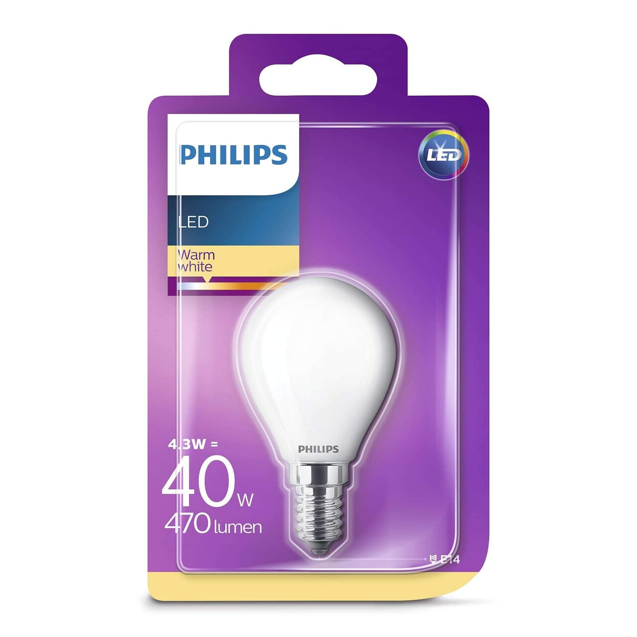 speling leugenaar Atticus Bulb LED 4,3W Glass Crown (470lm) E14 - Philips - Buy online