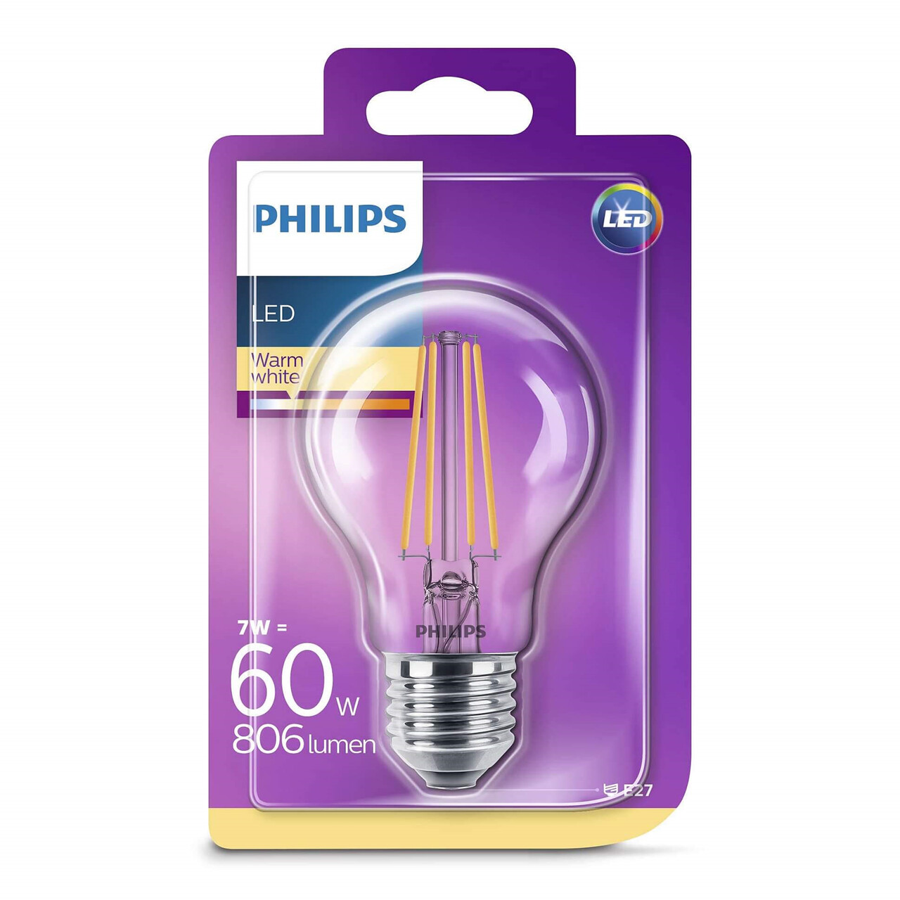 Bulb LED Dekoration 7W Glass (806lm) E27 - Philips Buy online