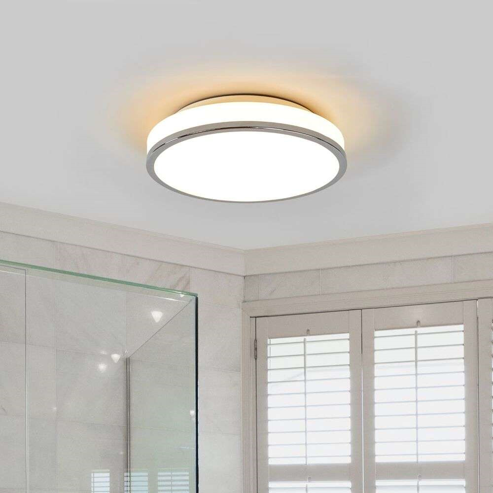 boiler Zelden Openbaren Lyss Round LED Ceiling Lamp IP44 Ø28 Chrome - Lindby - Buy online