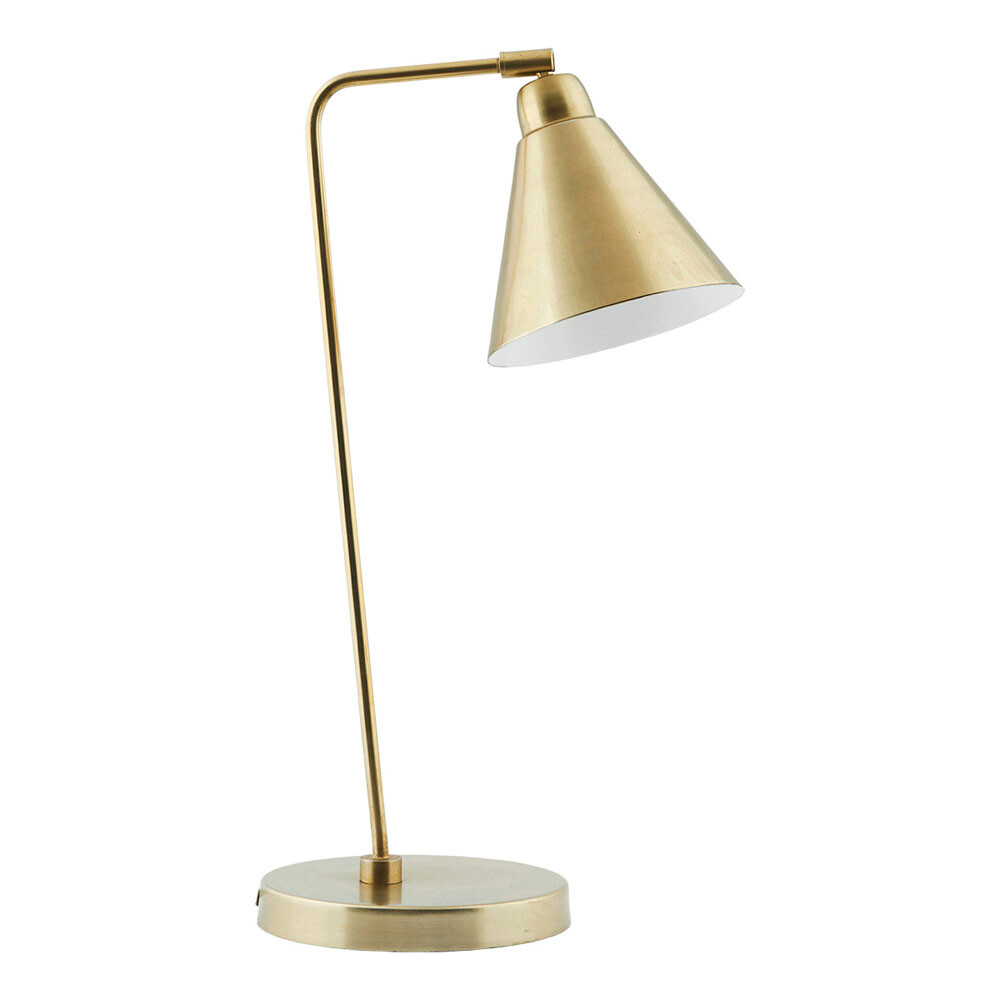 Game Table Lamp H50cm Brass White, Hometrends End Table Floor Lamp With Usb Port