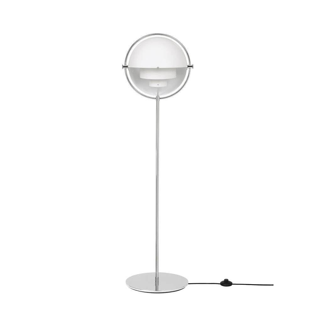 Multi Lite Floor Lamp Chrome White Gubi Multi Lite Floor Lamp Chrome White, Multi Light Floor Lamp Silver