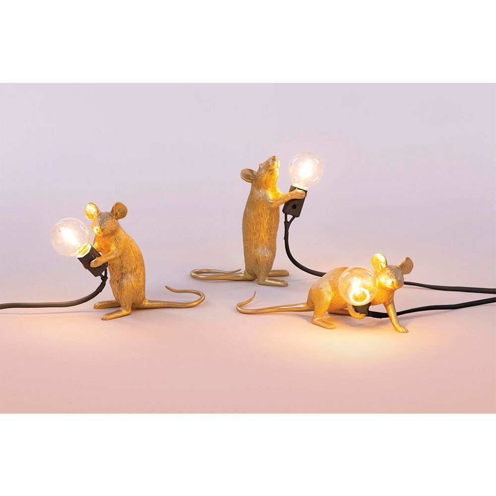 solide Gezamenlijke selectie aanplakbiljet Mouse Lamp Lop Lying Down Table Lamp Gold - Seletti - Buy online