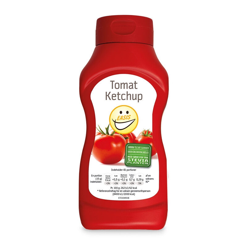 EASIS Tomat Ketchup uden tilsat sukker, 620 g Køb Mitliv.dk