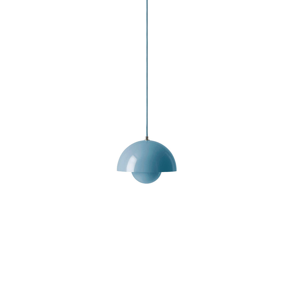 Flowerpot Vp1 Pendant Light Blue Tradition White, mustard yellow, beige, red, dark green, grey, beige, red brown, light blue | matt. flowerpot vp1 pendant light blue tradition