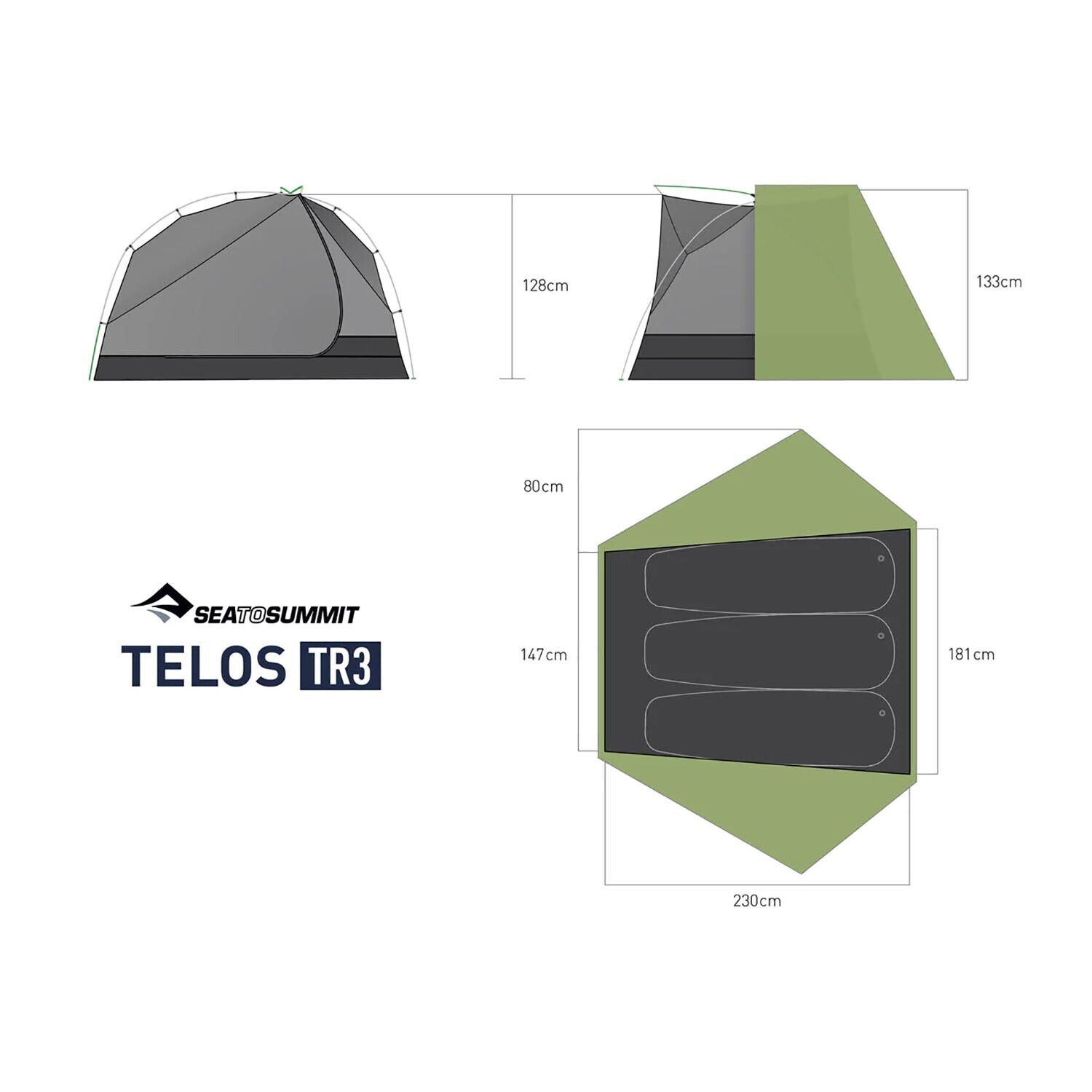 Sea to Summit Telos TR3 kuppeltelt til 3 personer