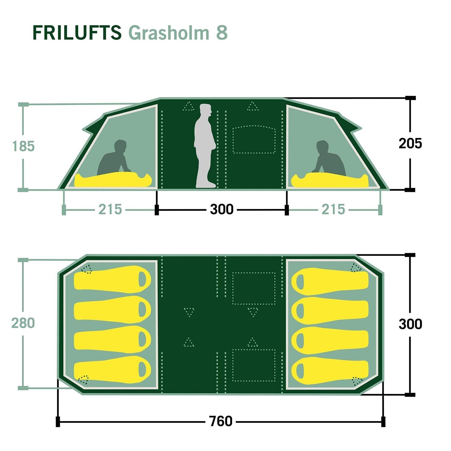 Frilufts Grassholm 8 familietelt til 8 personer