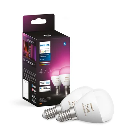 Philips Hue White Color Amb. 5 1W Luster Crown 2 pack. E14 Philips Hue Buy online