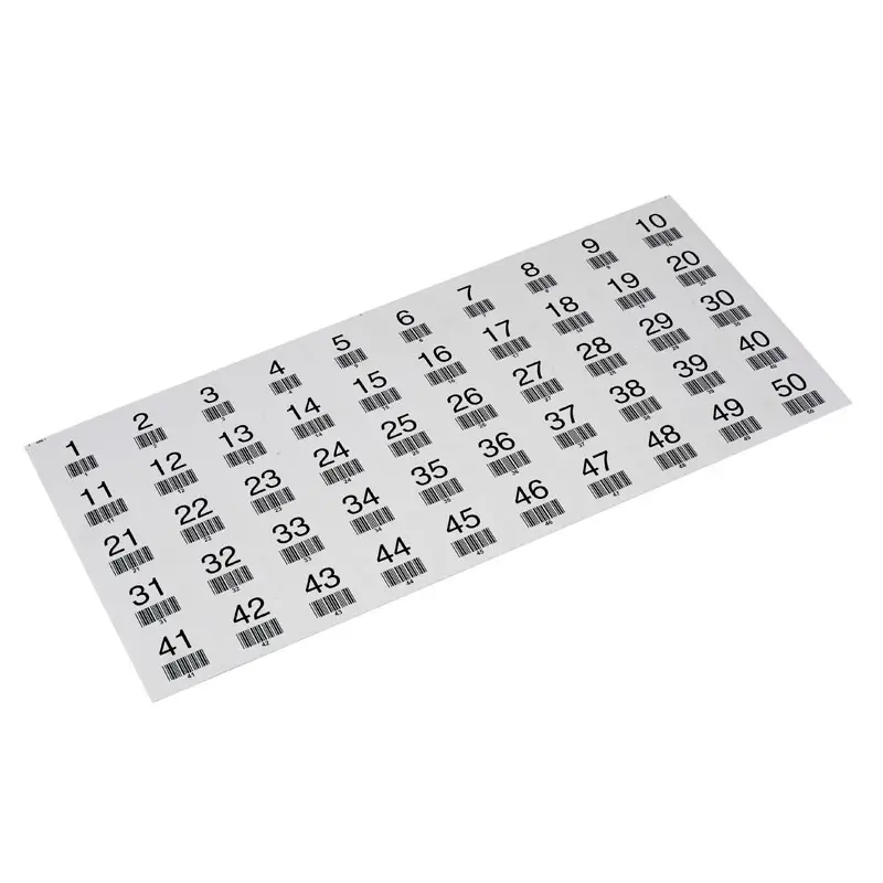 Cage Number Sticker Cage number 601-650 0,8 mm with blakc print