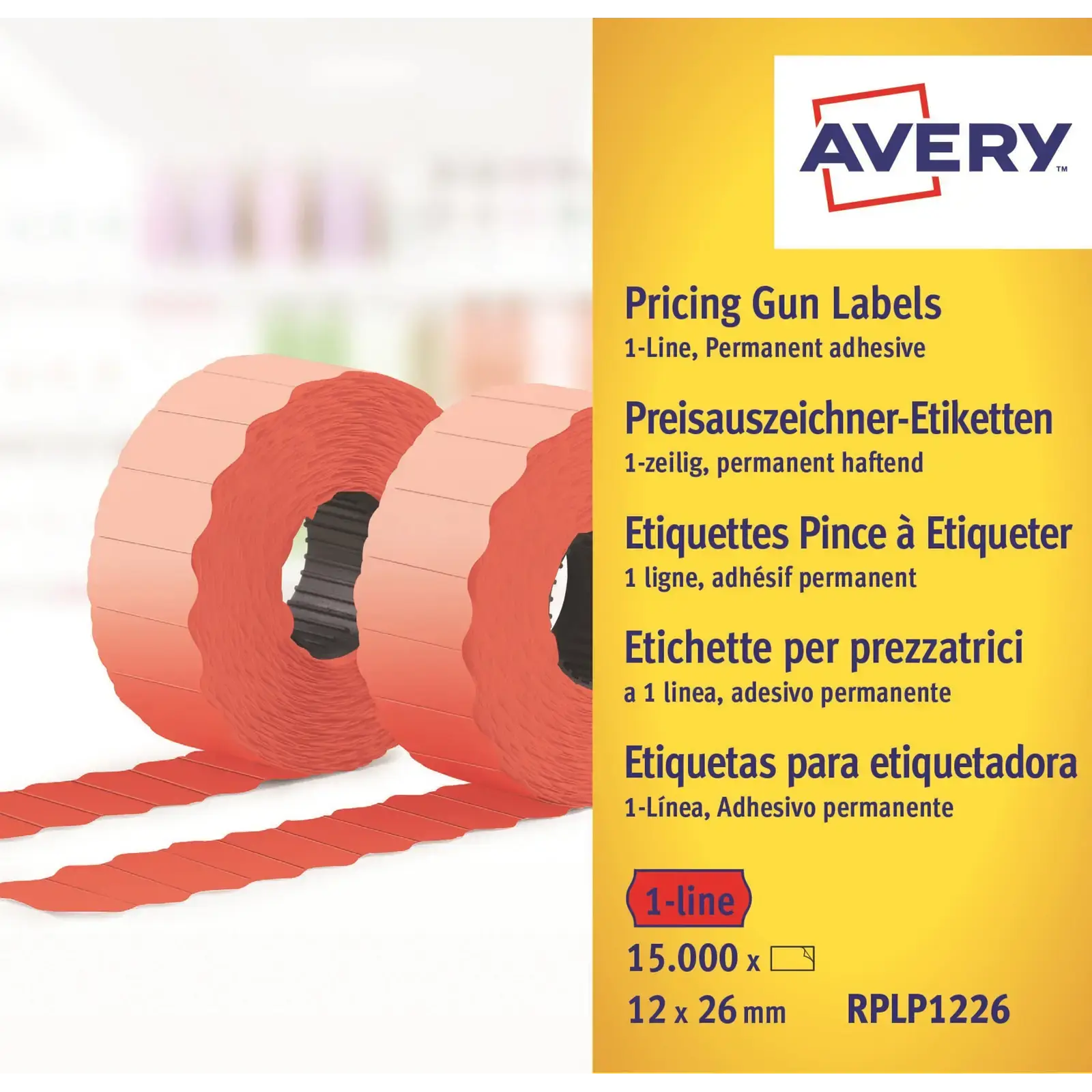 Prismærker - Labels 26x12 G2 - Fluor rød - 10 ruller - Køb billigt på ...