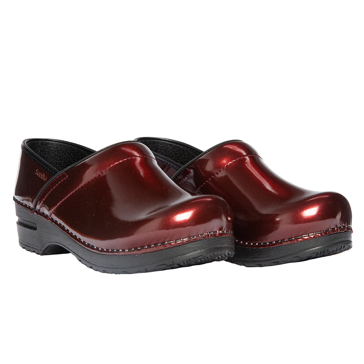 red patent dansko clogs