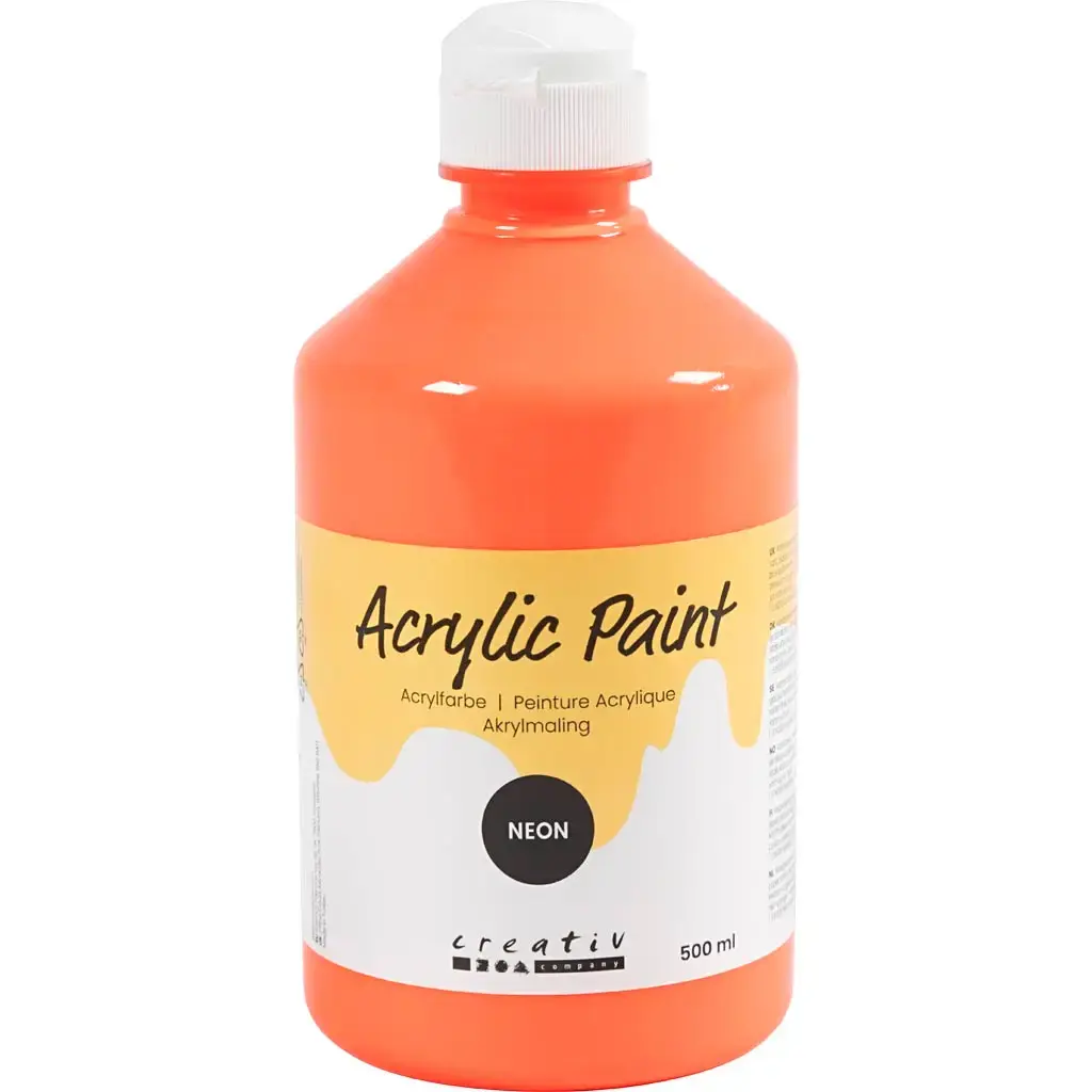 Akrylmaling Neon, neon rød, 500 ml/ 1 fl. » Køb billigt på Grafical.dk