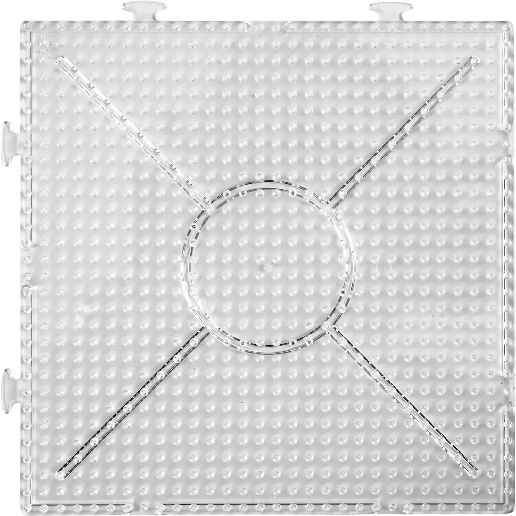 Perleplade, stor samlefirkant, str. 15x15 cm, JUMBO, klar, 2 stk./ 1 pk ...