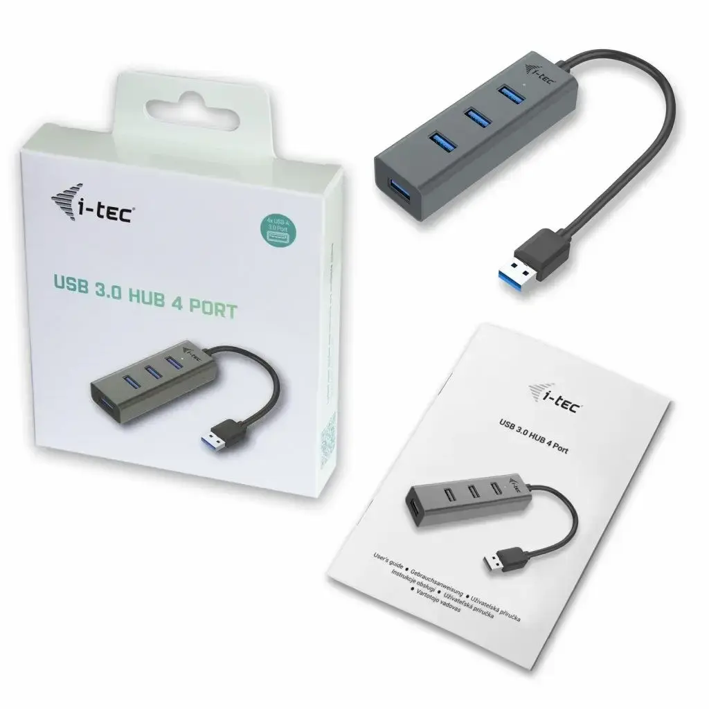 USB-hub - i-tec USB 3.0 Metal HUB - 4 porte - Sort - Køb billigt på ...