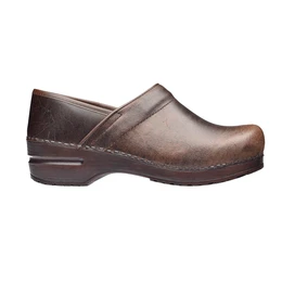 Brown leather nursing clogs new arrivals