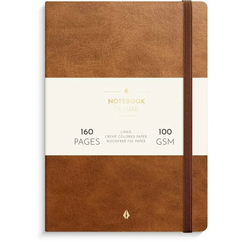 Notebook Deluxe A5 brown » Køb online hos LINDS.dk
