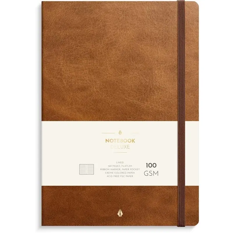Deluxe Note Book Notebook Deluxe B5 brown » Køb online hos LINDS.dk
